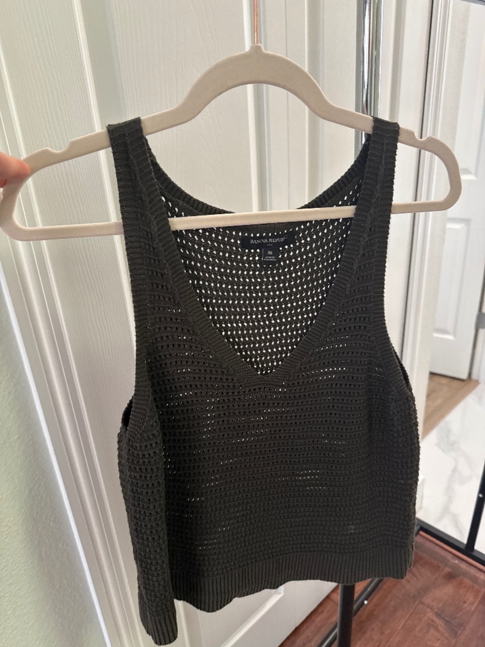 Olive green crochet top